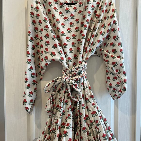 RHODE Ella Mini Dress red floral Size Large - Picture 5 of 5